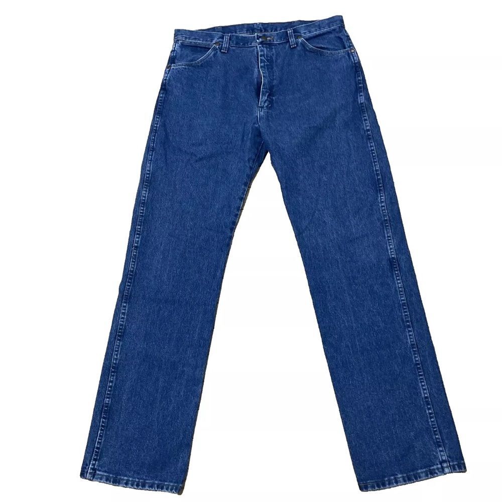 Wrangler Jeans Men 35x34 Vintage Y2k Western Cowboy Blue High Rise Denim 35